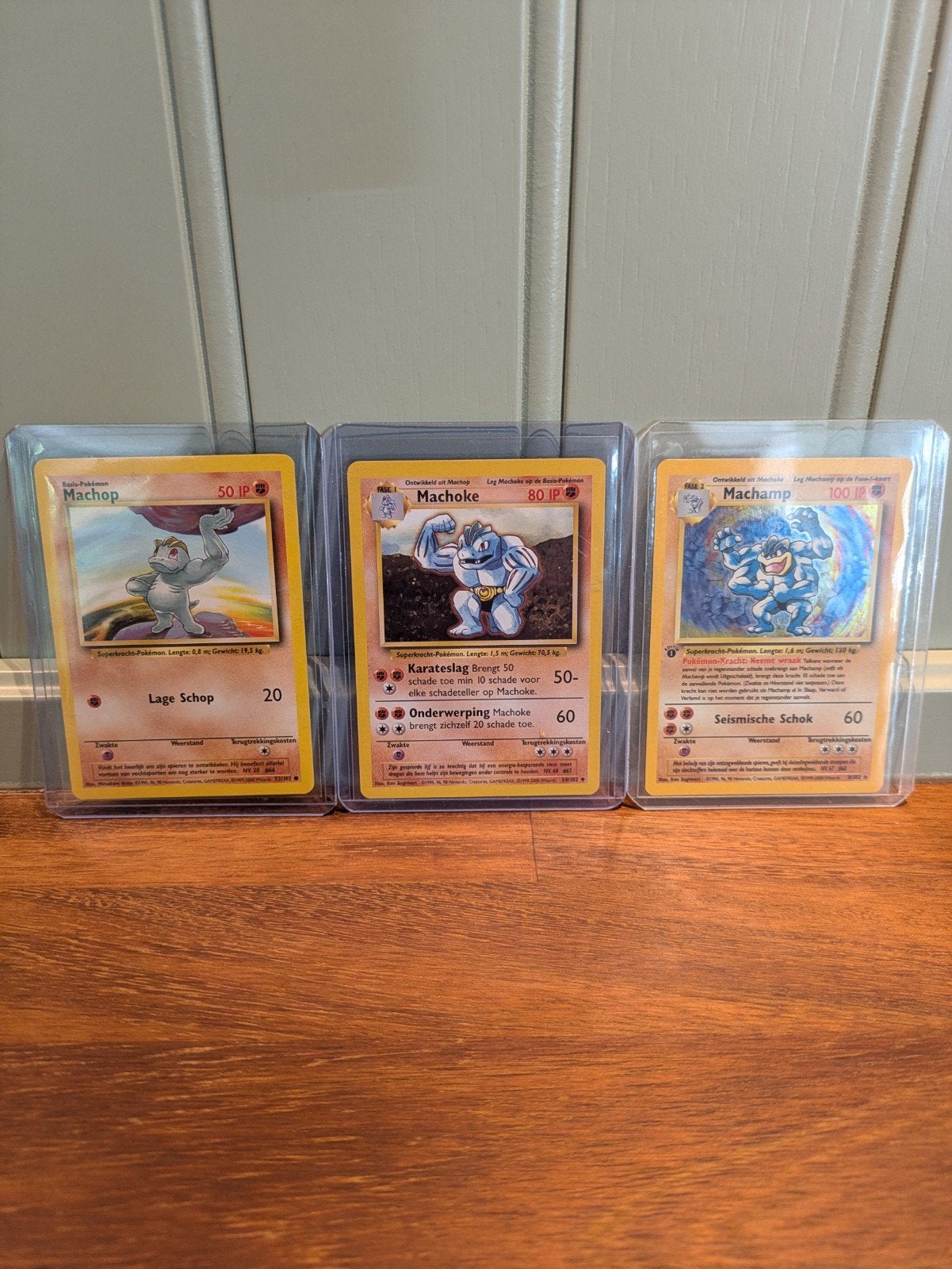 (NL) Base evolutielijn -  Machop, Machoke, Machamp -, Ophalen of Verzenden, Gebruikt, Losse kaart