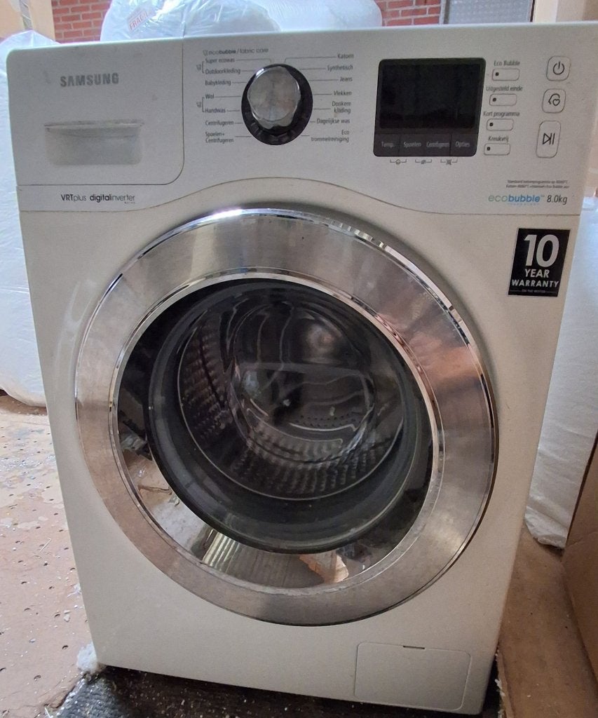 Samsung Wasmachine Ecobubble - 8KG - WF80F7E6P6W 1600 toeren, Ophalen, 8 tot 10 kg, 1600 toeren of meer, Voorlader