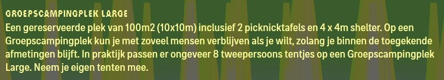 Lowlands Groepscamping ticket - L (100 m2), Drie personen of meer, Meerdaags