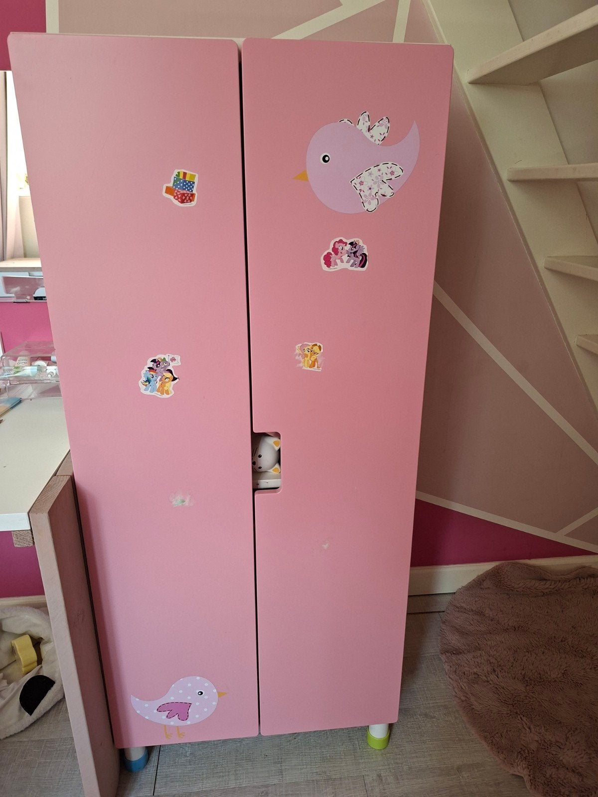 IKEA SMÅSTAD Kledingkast Roze, Ophalen, Gebruikt