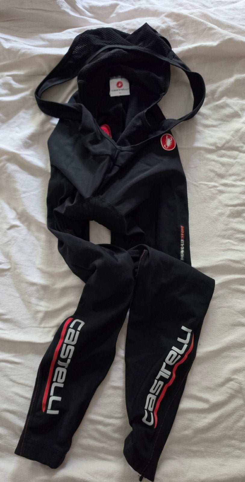 Castelli Zwarte Lange Fietsbroek Heren - Thermoflex Core2, Gebruikt, Castelli, Heren, XL