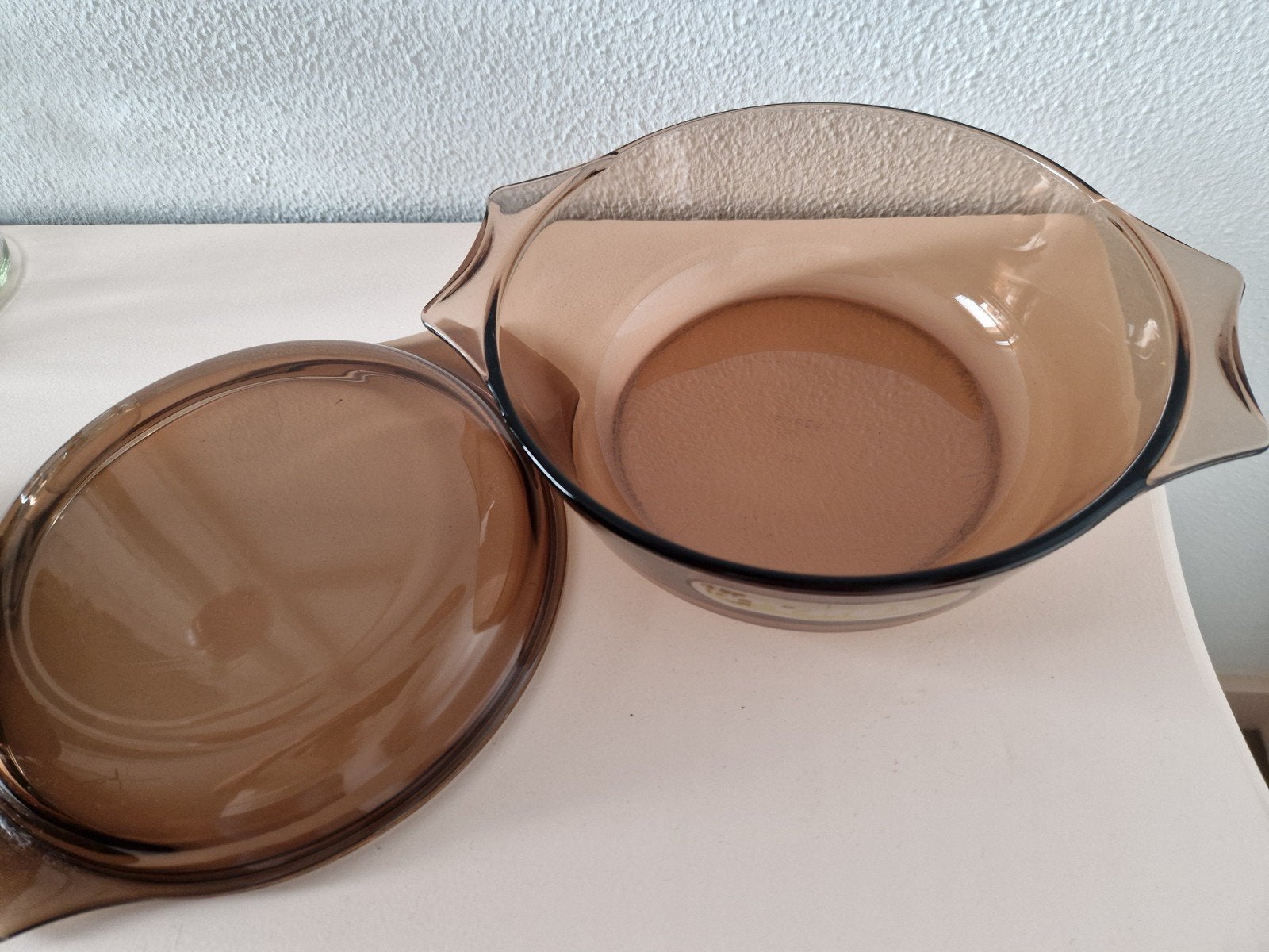 pyrex schaal bruin, Ophalen of Verzenden, Zo goed als nieuw, Glas, Overige typen