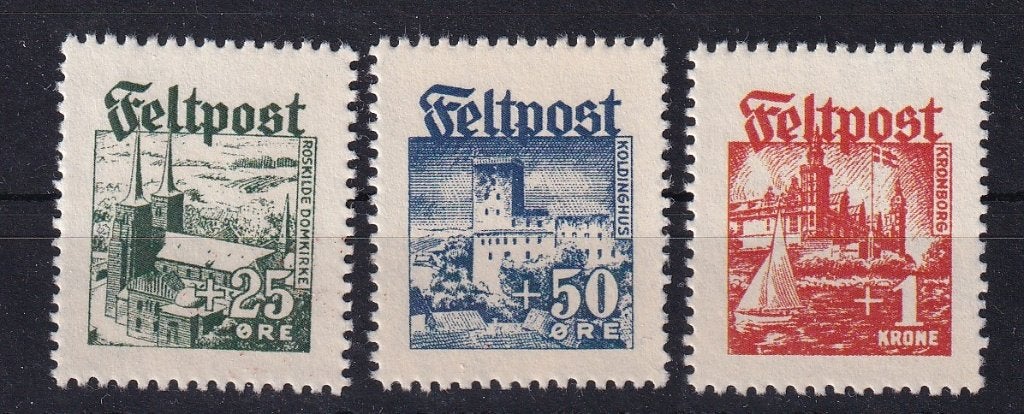 X185A) 1944 WO2 Deens Legioen Mi I,II en III €1200 geen gar, Ophalen of Verzenden, Duitse Keizerrijk, Postfris