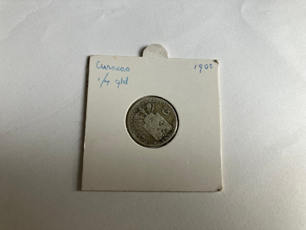 Curacao, 1/4 gulden 1900, zilver, Postzegels en Munten, Zilver, 25 cent, Ophalen of Verzenden, Koningin Wilhelmina