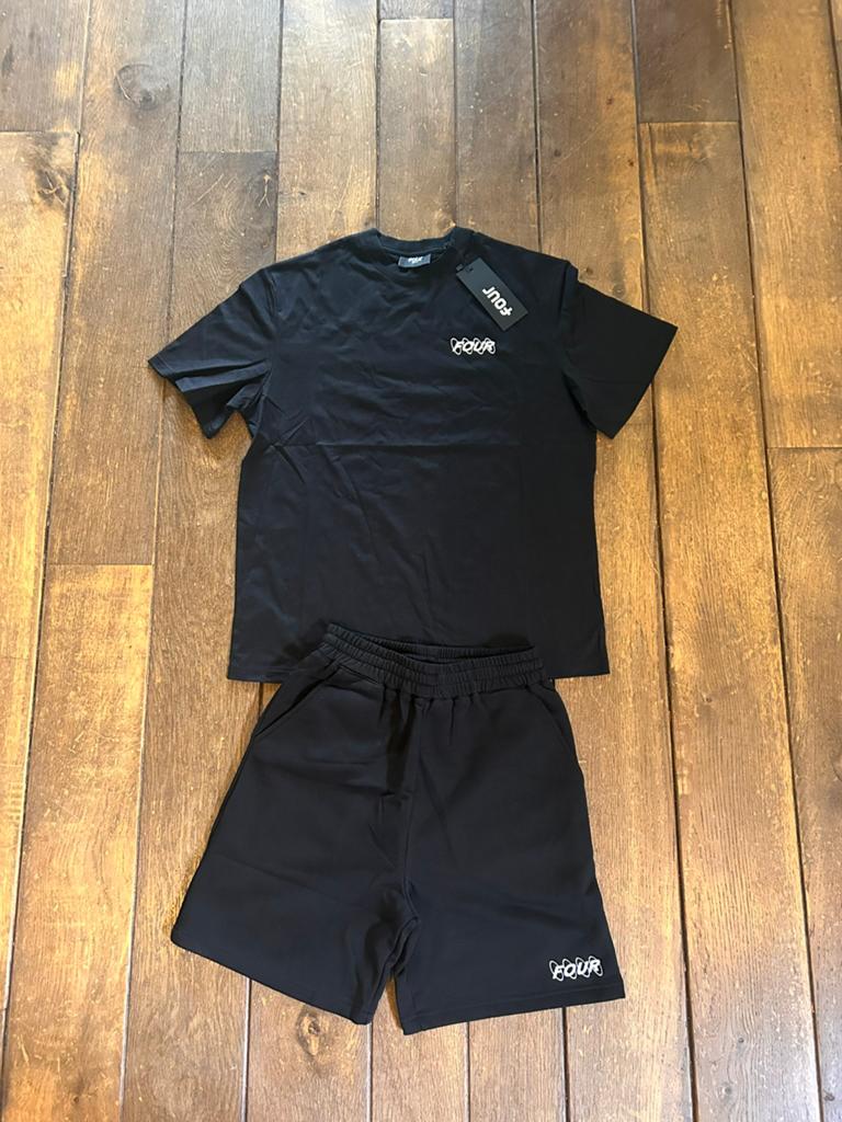 FOUR Amsterdam – Zomerset Zwart (Shirt + Korte Broek) Maat S, Ophalen of Verzenden, Nieuw