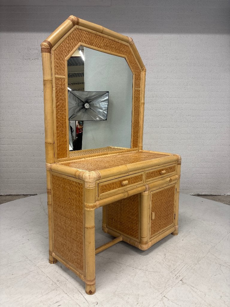 Franse faux kaptafel jaren 80 met krukje, Ophalen, Gebruikt, 50 tot 100 cm, Nvt