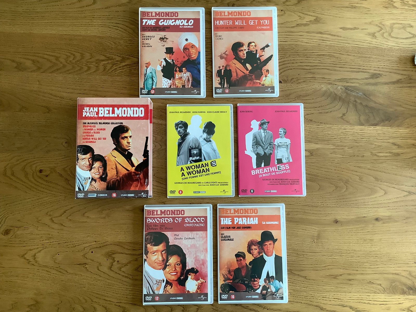 4) Jean Paul Belmondo Collection, mooie 6 dvd-box als nieuw., Alle leeftijden, Ophalen of Verzenden, Zo goed als nieuw, Actie en Avontuur