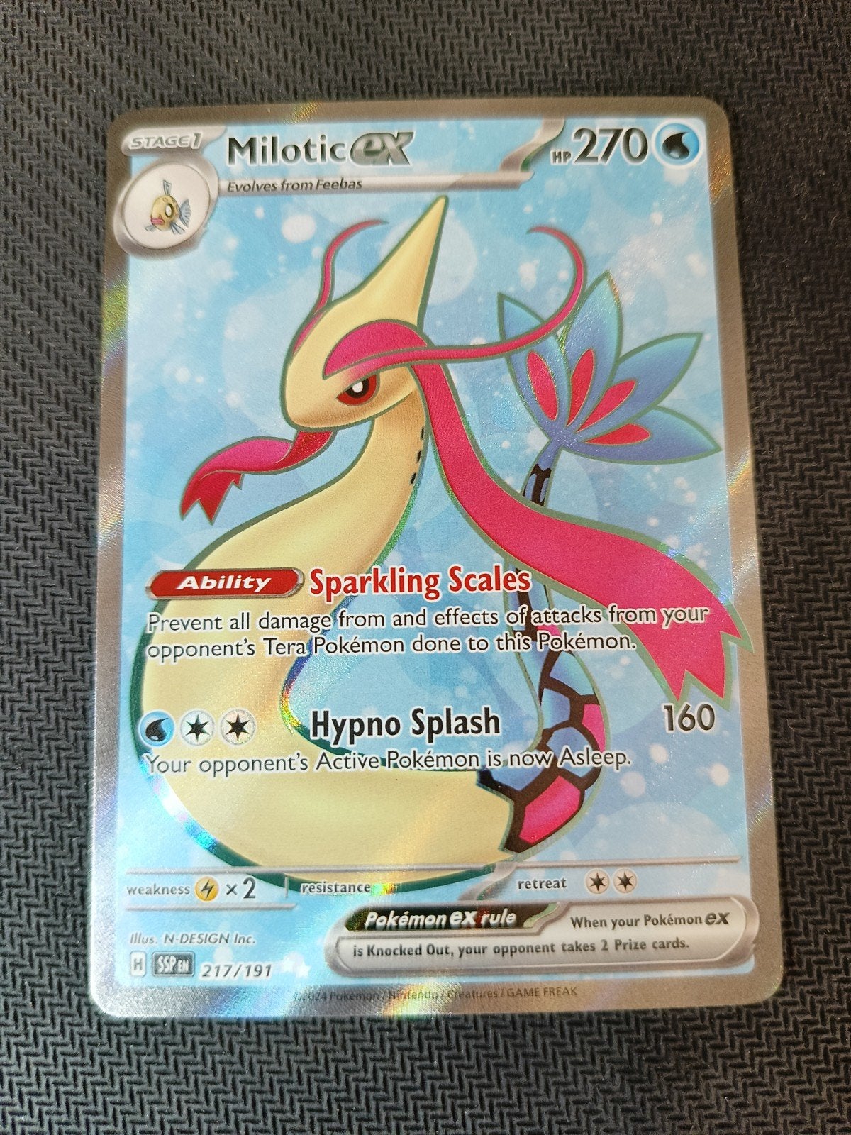 Milotic ex 217/191 - Scarlet & Violet Paldea Evolved NM/M, Hobby en Vrije tijd, Verzamelkaartspellen | Pokémon, Ophalen of Verzenden