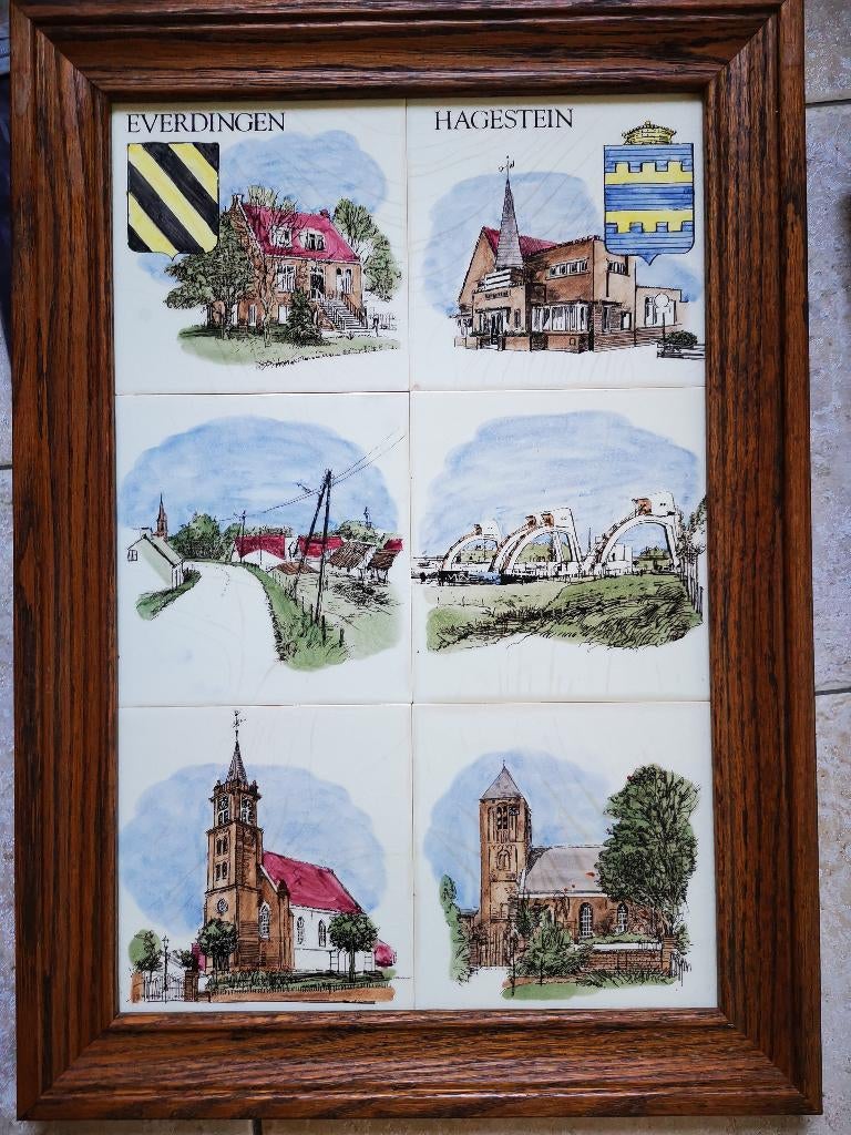 geschilderd Tegeltableau Delfts Blauw Everdingen Hagestein, Antiek en Kunst, Ophalen of Verzenden