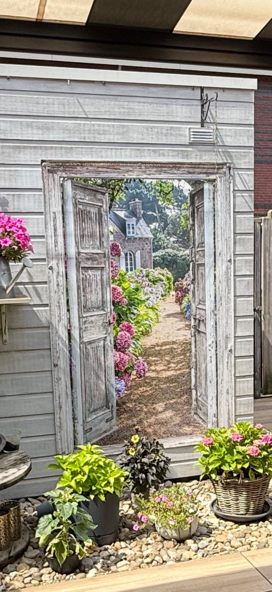 Grote Tuinposter 120x180 cm - Illusie van Open Deuren, Tuin en Terras, Tuinwanddecoratie, Ophalen of Verzenden, Zo goed als nieuw