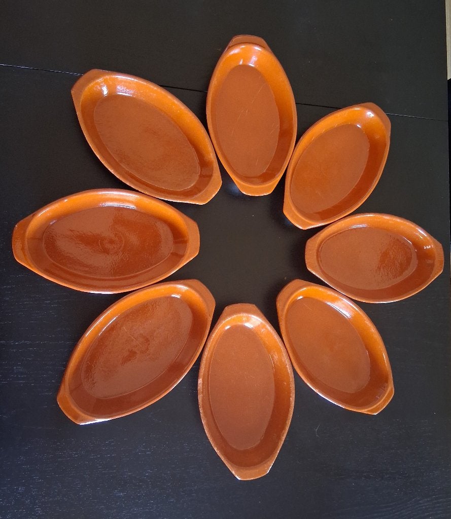 8x vuurvaste aardewerk tapas ovenschaaltjes, Ophalen, Overige stijlen, Aardewerk, Schaal of Schalen