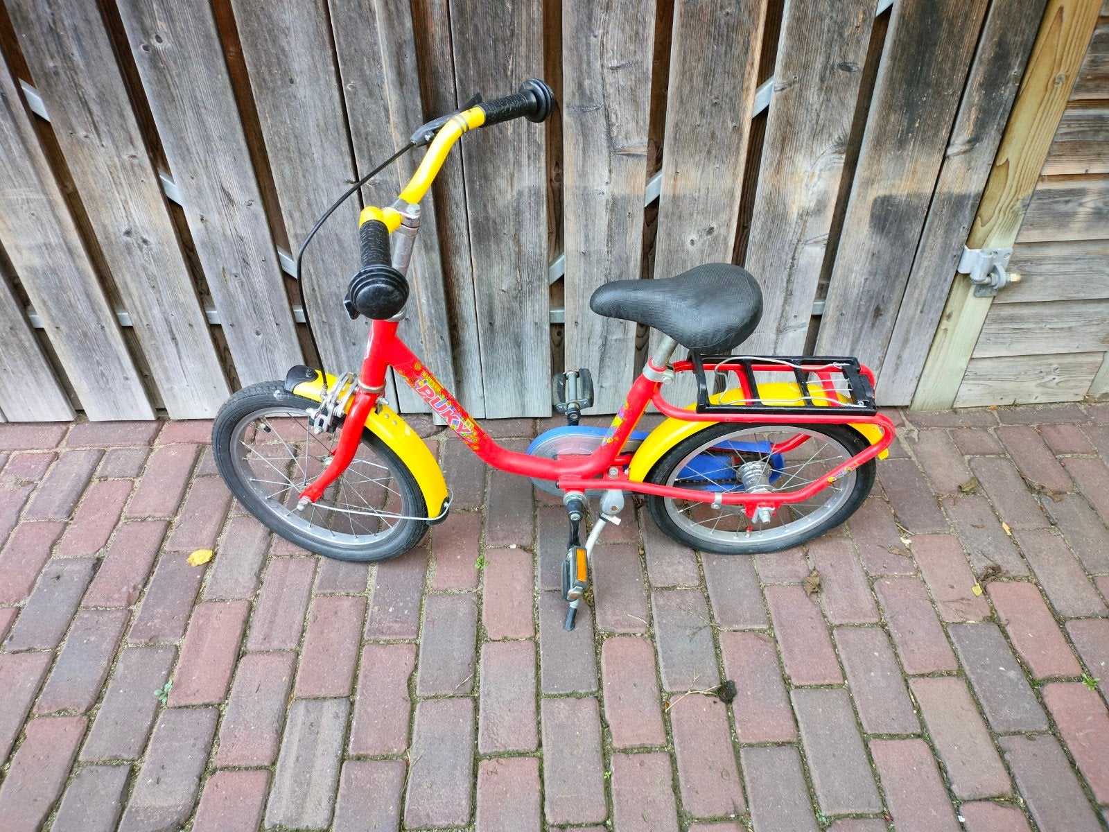 Puky kinderfiets rood/geel - 16 inch, Ophalen, Terugtraprem, Puky, 16 tot 20 inch
