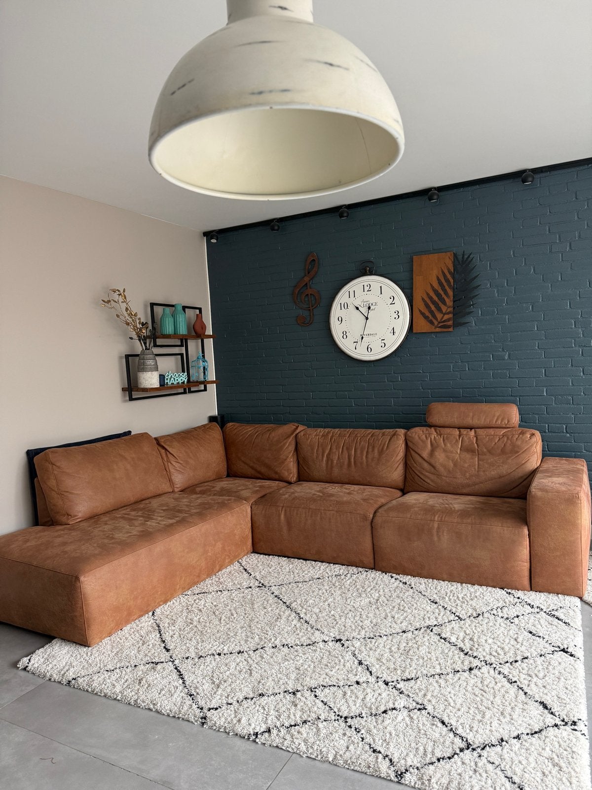 Leren hoekbank met relaxfunctie en USB-poort 290*230, Ophalen, 250 tot 300 cm, Gebruikt, Hoekbank