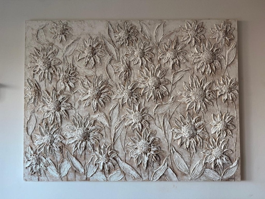 Origineel reliëfschilderij 'The Daisies Land', Jean Berney, Ophalen
