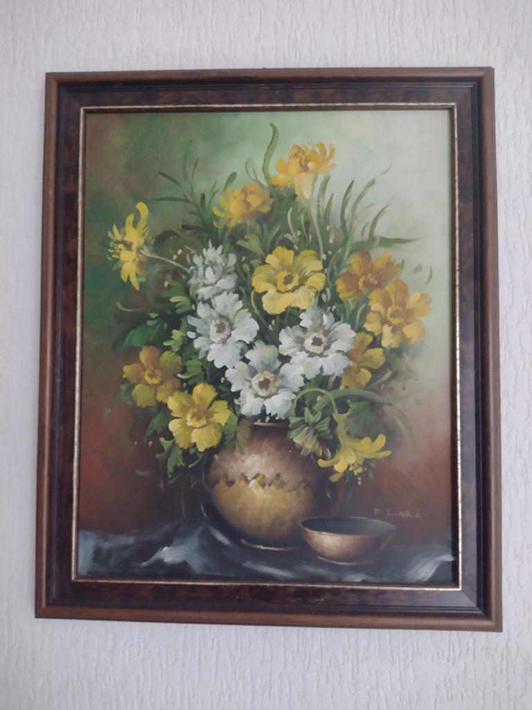 Schilderij: Levendig Bloemenstilleven in Warme Tinten, Antiek en Kunst, Kunst | Schilderijen | Klassiek, Ophalen