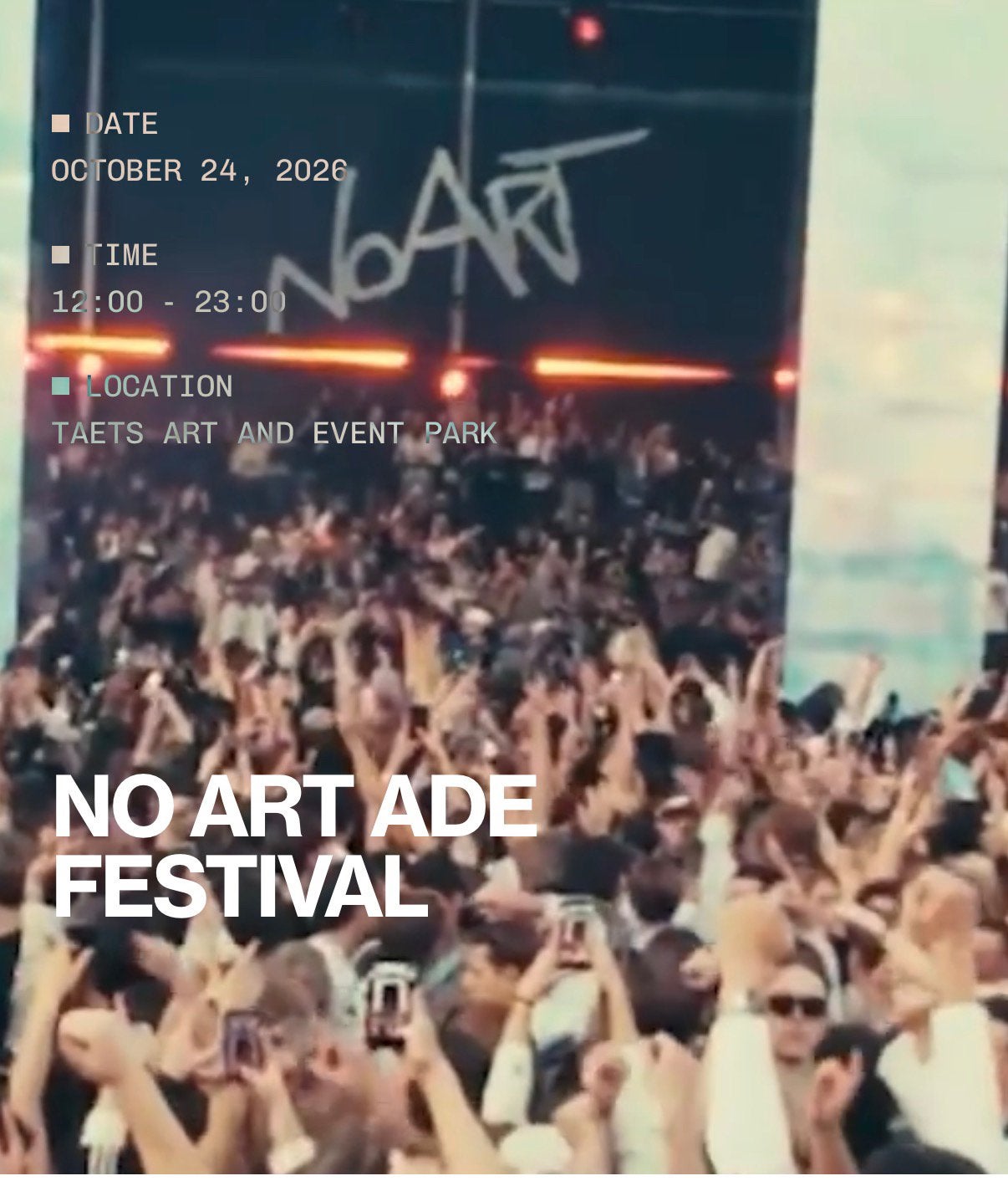 1 x No Art ADE festival 2026 ticket te koop, Eén persoon