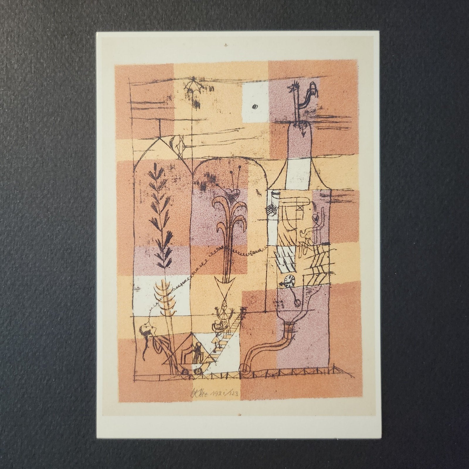 F1 Kunstkaart Paul Klee - Hoffmann scene, blad 6  Bauhaus, Verzenden, 1980 tot heden, Ongelopen, Cultuur en Media