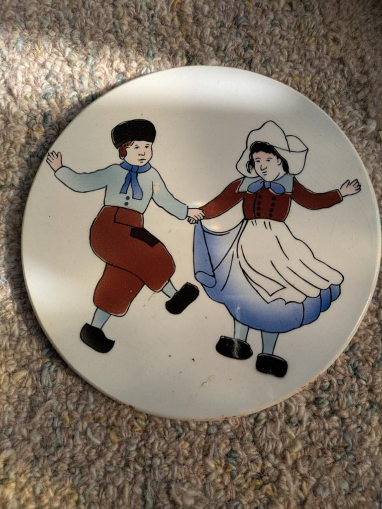 Ronde onderzetter Hollands tafereel, Ophalen of Verzenden