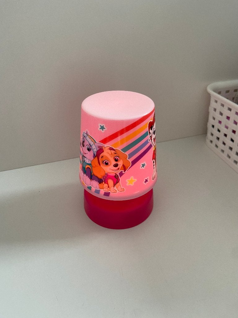 Nachtlampje Paw Patrol, Kinderen en Baby's, Ophalen of Verzenden, Zo goed als nieuw, Roze, Draadloos