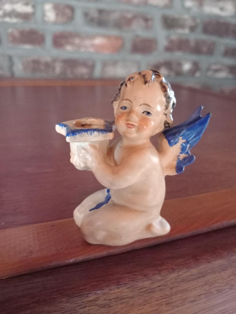 Beeldje Engeltje met kandelaar, Ophalen, Zo goed als nieuw, Beeld(je), Christendom | Katholiek