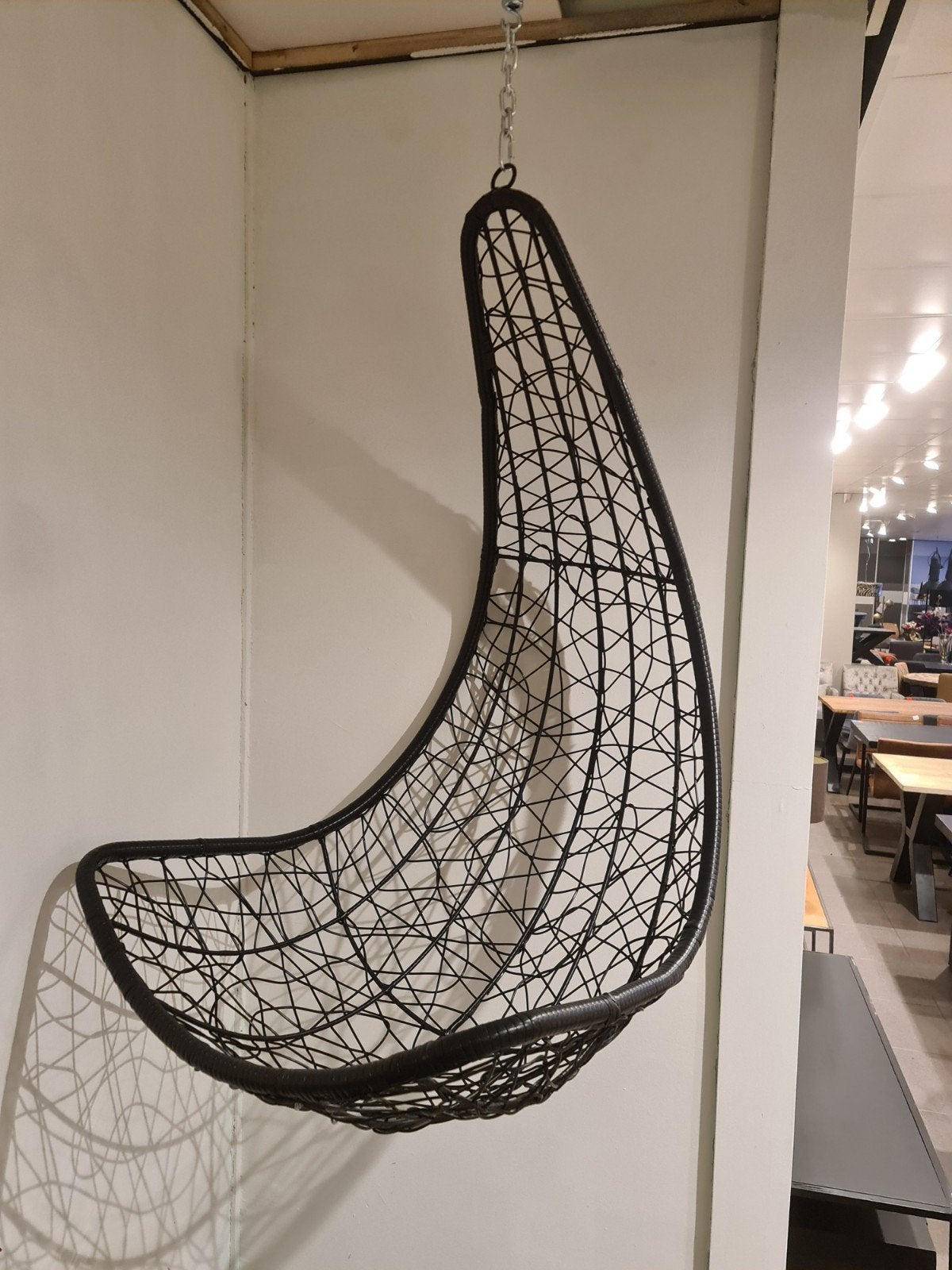 nieuwe Rijoka Layba Twisted hangstoel zwart rattan €40, Huis en Inrichting, Stoelen, Ophalen, Industrieel landelijk barok brocante koloniaal boheems vintage