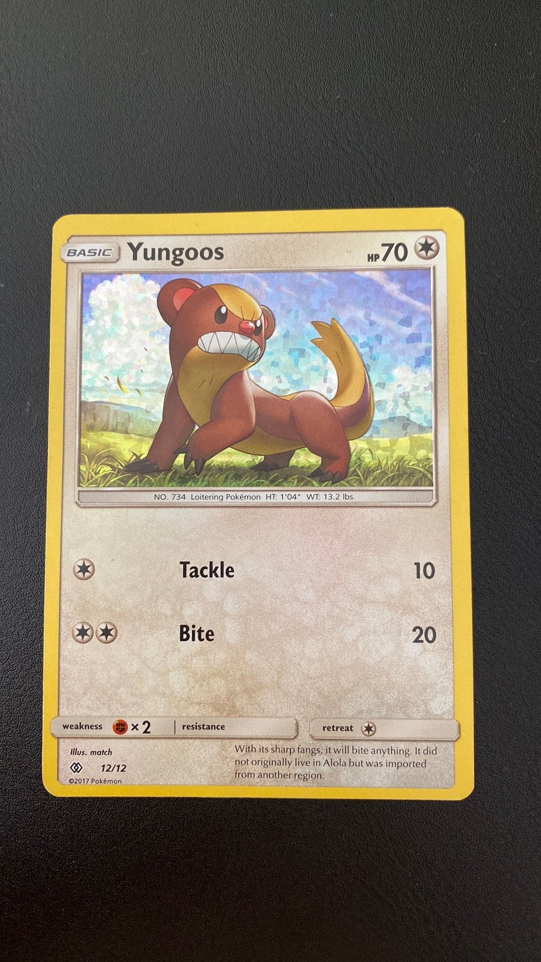 Pokemon yungoos 12/12 holo mcdonalds 2017, Hobby en Vrije tijd, Ophalen of Verzenden, Gebruikt, Losse kaart