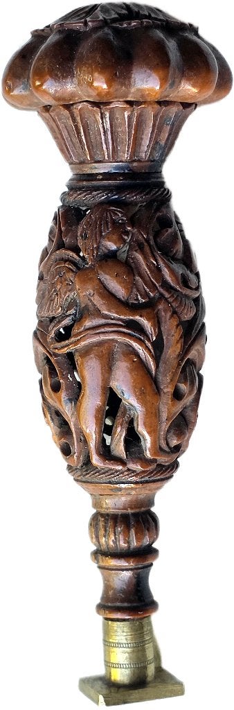 TOP Antieke 1800 Empire lakstempel Coquilla noot lakstempel, Verzenden