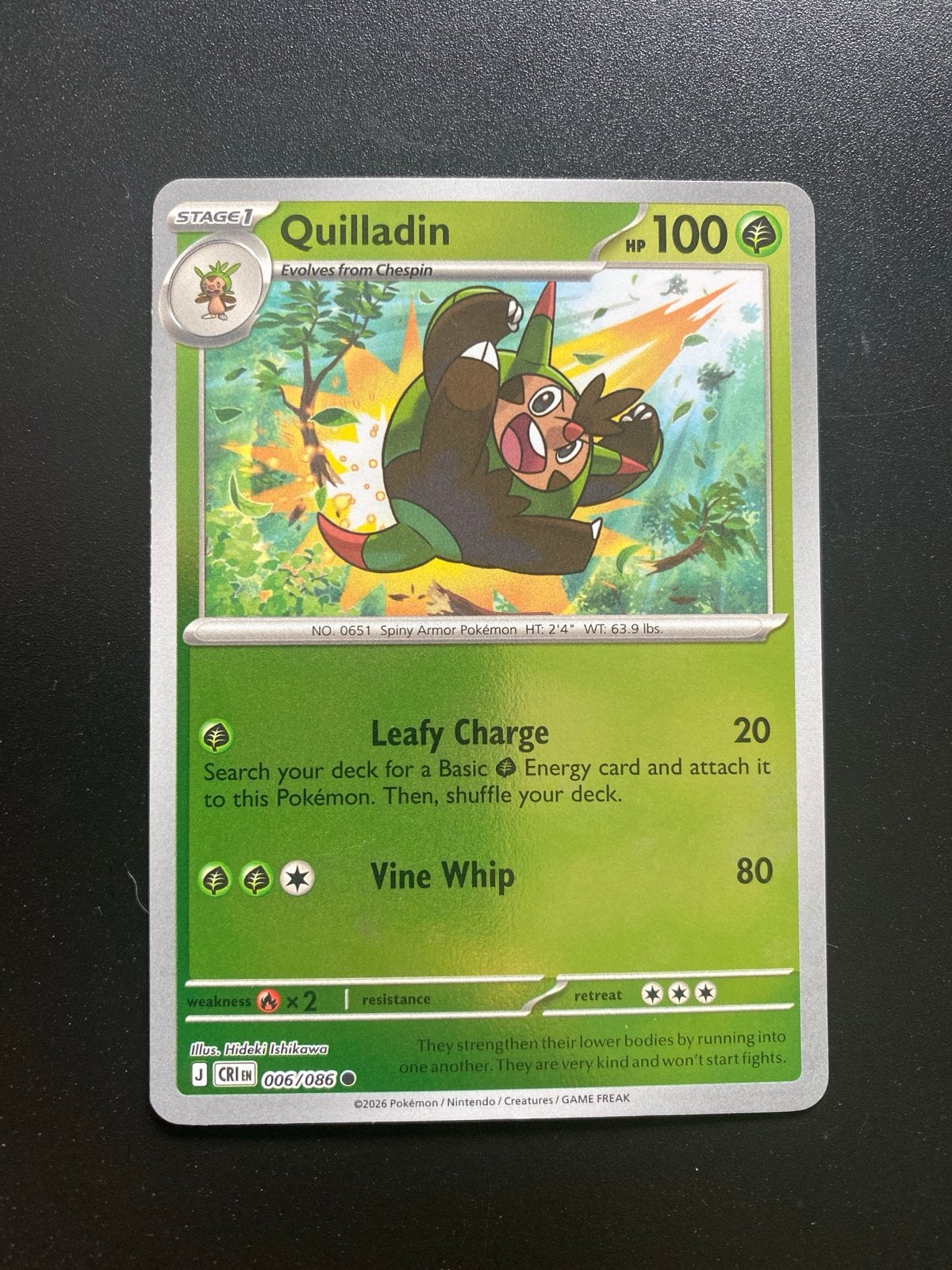 Quilladin 006/086 Rev. Holo Pokémon Chaos Rising Packfresh, Ophalen of Verzenden, Zo goed als nieuw, Losse kaart, Foil