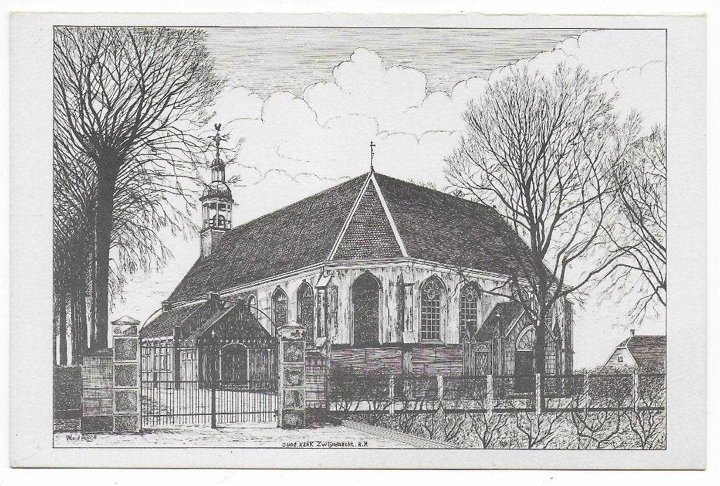 Zwijndrecht Oude Kerk Ongelopen Ansichtkaart (B7906 ), Ophalen of Verzenden, 1980 tot heden, Ongelopen