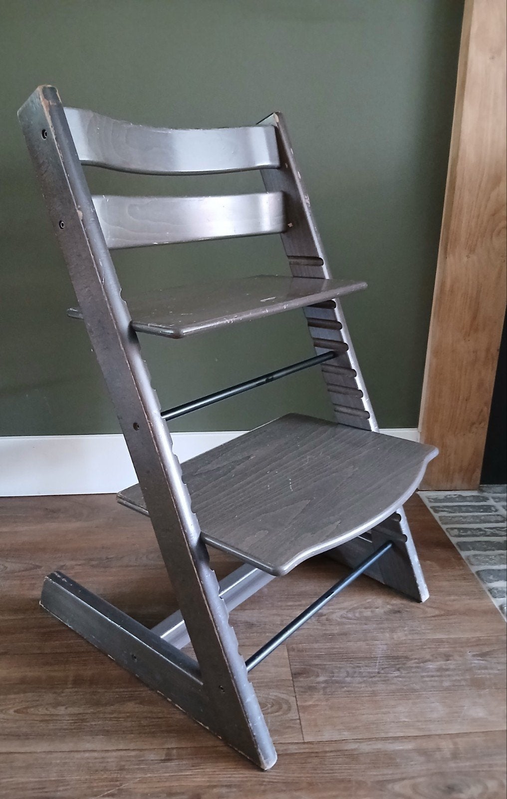Stokke trip trap stoel, kleur hazy gray, Ophalen, Gebruikt, Meegroeistoel