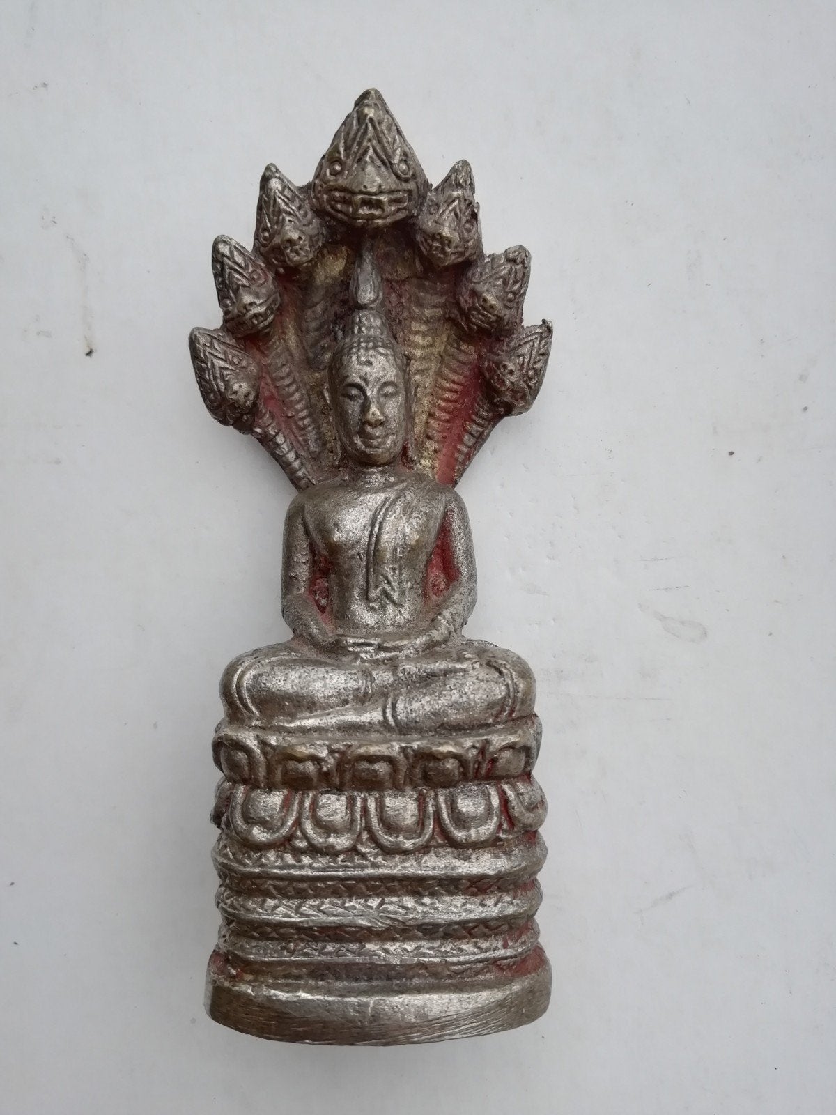 Antiek massief bronzen Boeddha beeldje, Handgemaakt, Minder dan 20 cm, Ophalen of Verzenden, Brons