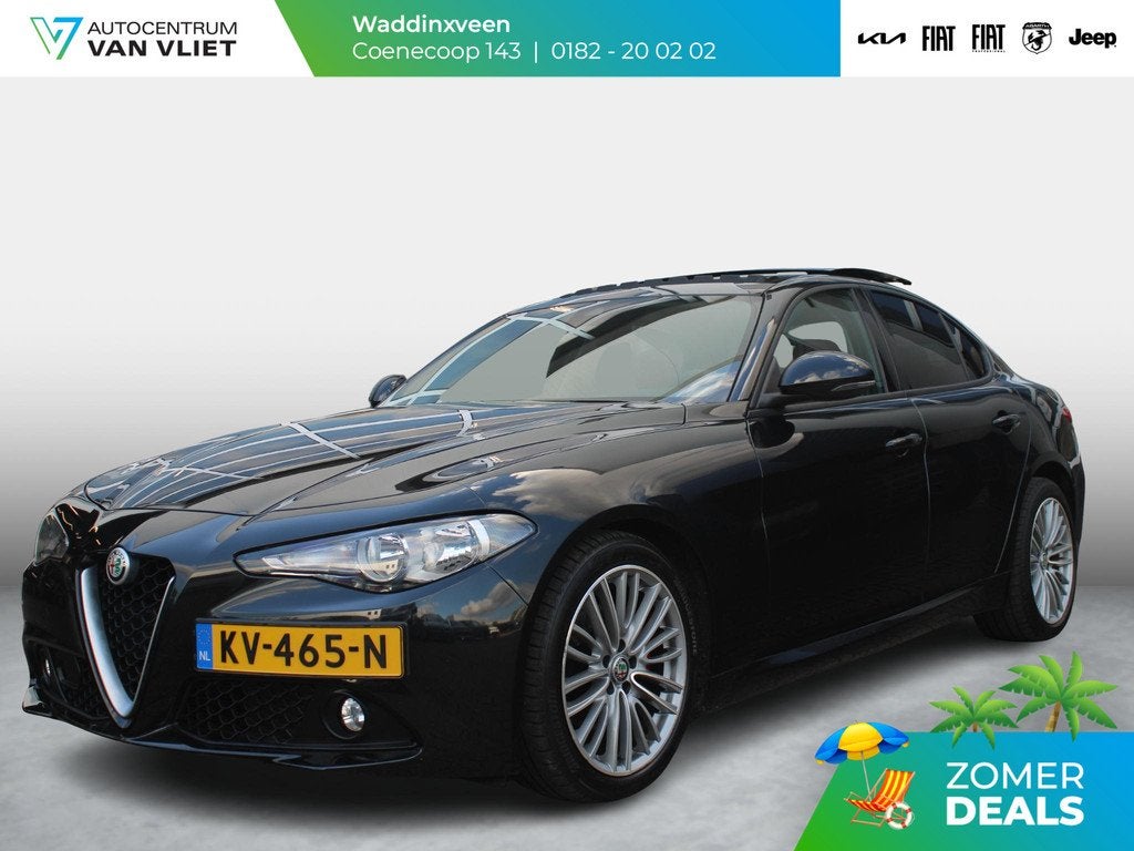 Alfa Romeo Giulia 2.0 Turbo Aut. 200pk Super | Bruin Leder |, Auto's, Alfa Romeo, Bedrijf, Te koop, Giulia, ABS, Airbags, Airconditioning