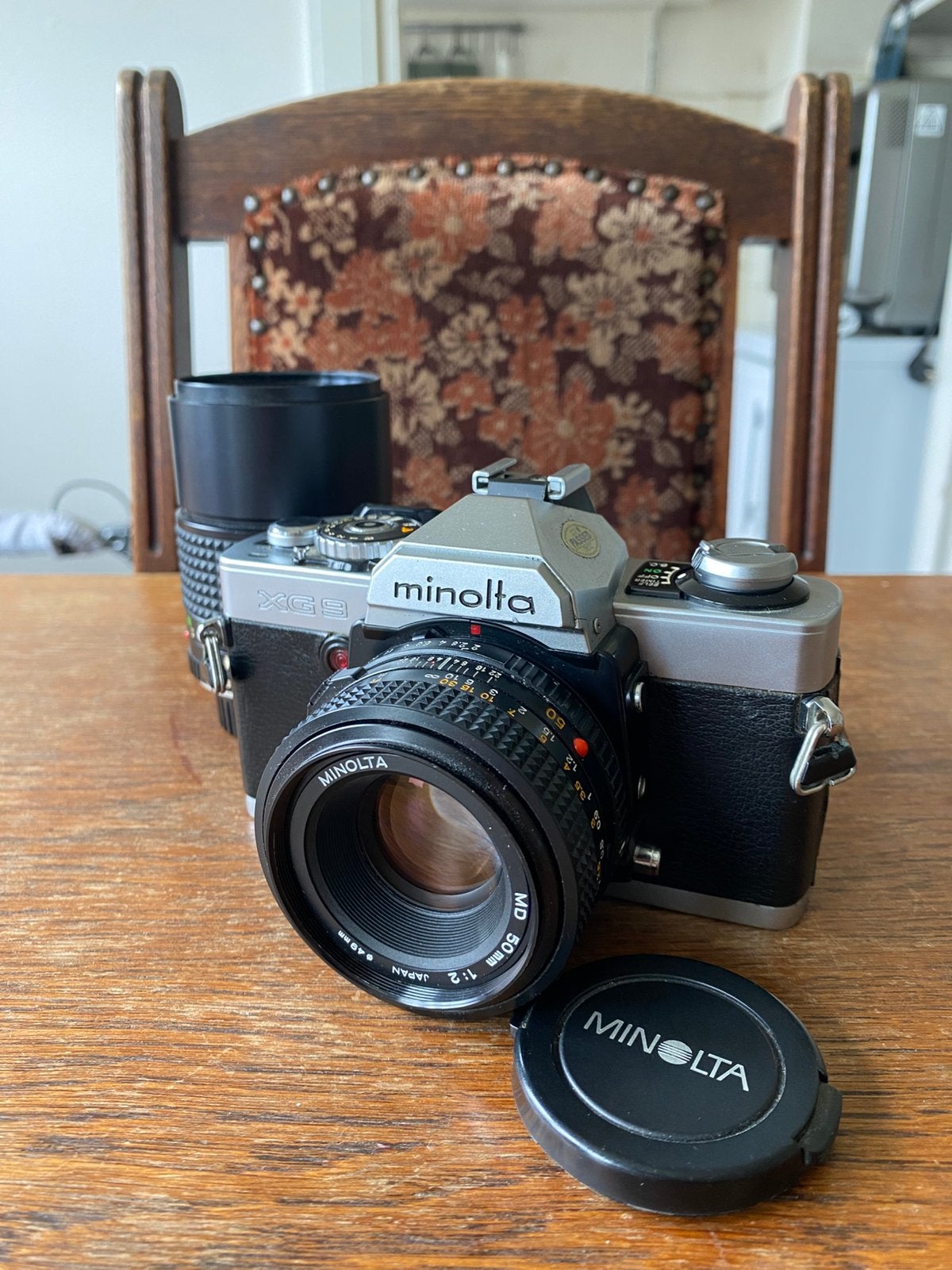 Minolta XG 9 spiegelreflexcamera, analoog, 35mm film, Audio, Tv en Foto, Fotocamera's Analoog, Ophalen of Verzenden, Zo goed als nieuw
