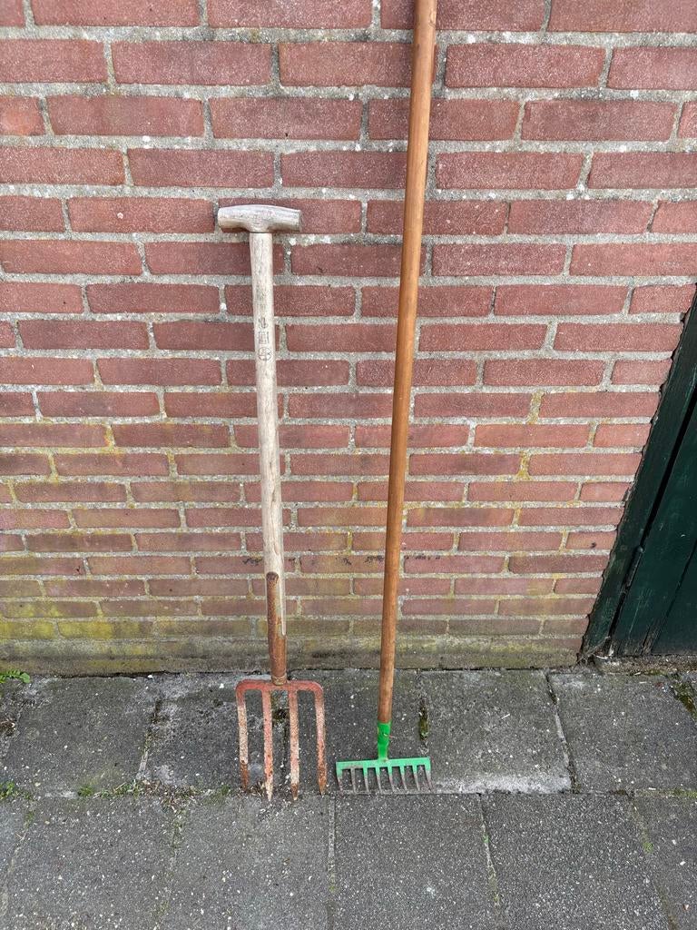 Tuin set: Vork en Hark, Tuin en Terras, Hand-tuingereedschap, Gebruikt, Vork, Ophalen