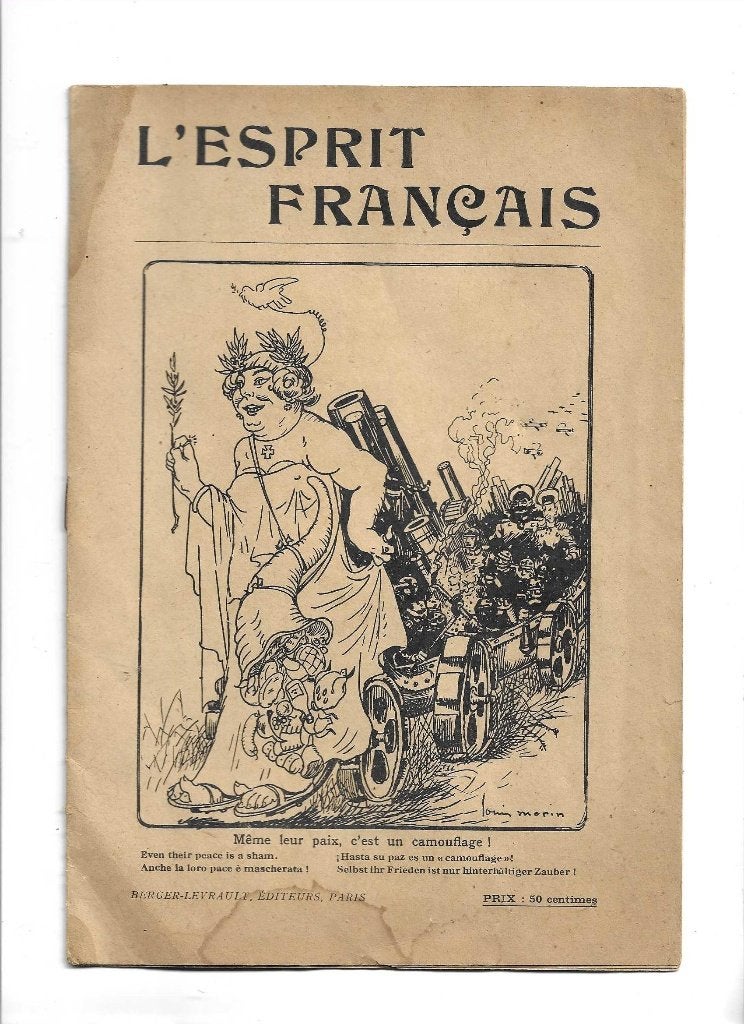 wo1  1918  l'esprit francais  politieke caricaturen, Verzenden, Overige soorten, Duitsland, Boek of Tijdschrift