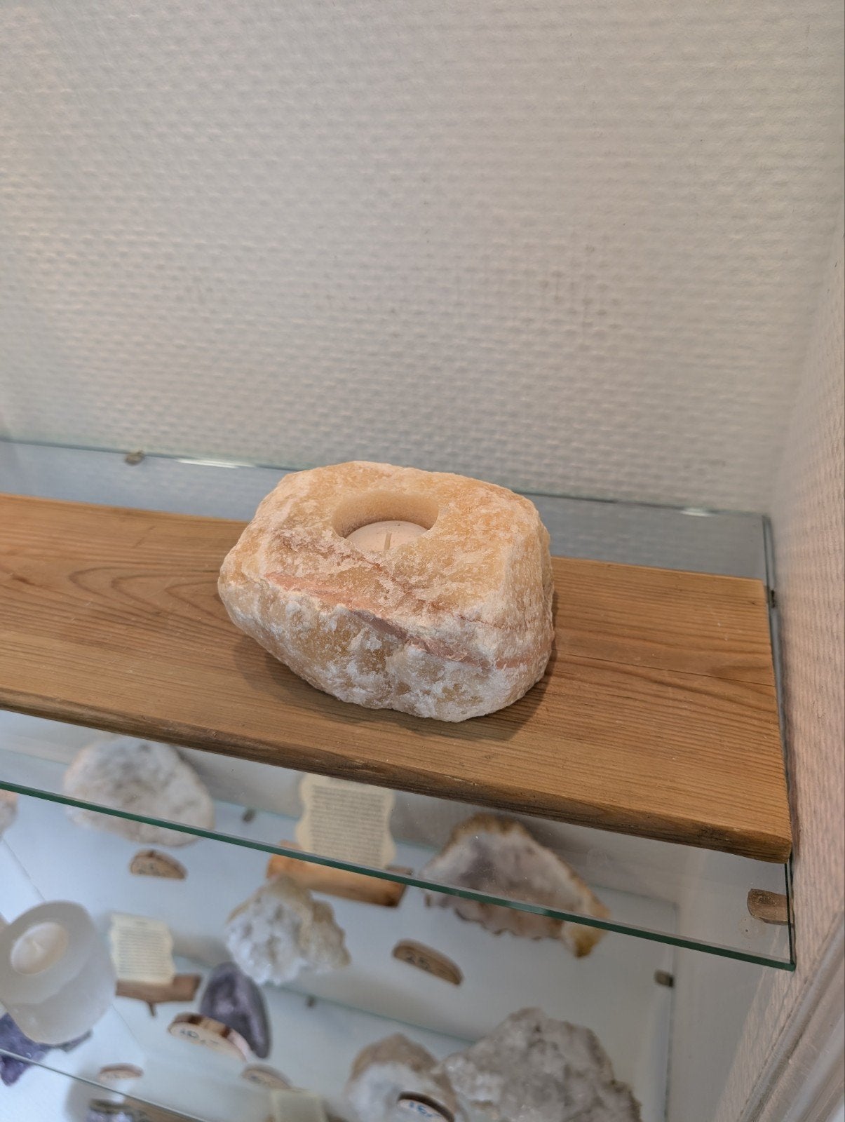 Gele calciet waxinelichthouder, Overige materialen, Crème, Nieuw, Ophalen of Verzenden