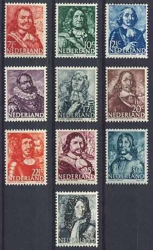 Nederland NVPH nr 412/21 ongebruikt Zeehelden 1943-44, Ophalen of Verzenden, Na 1940, Postfris