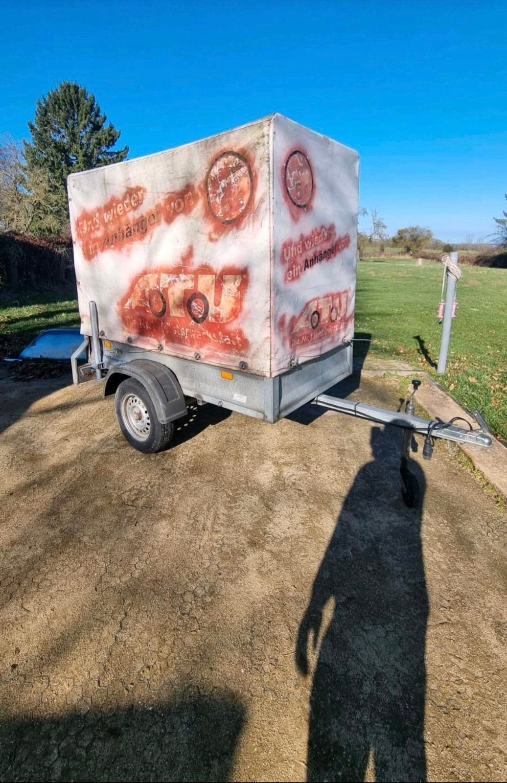Aanhanger met huif 750kg, aanhangwagen 750kg met huif, Ophalen, Zo goed als nieuw