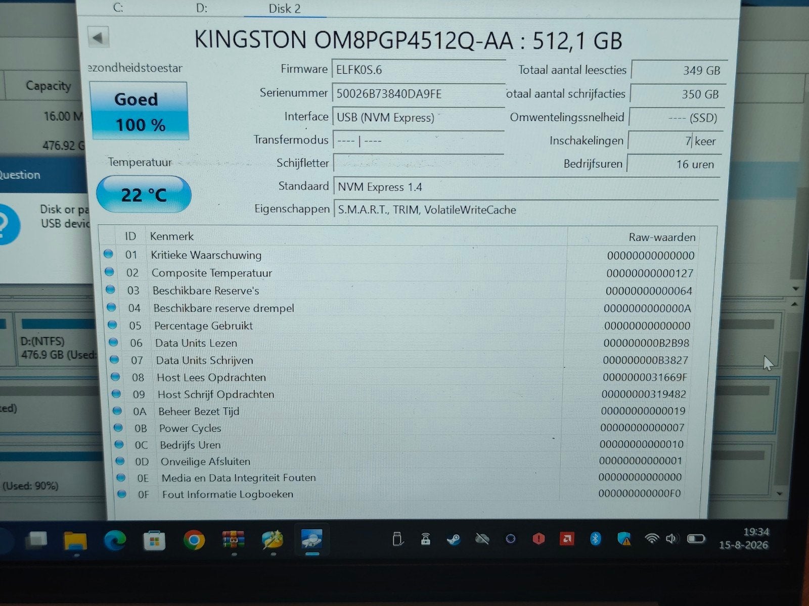 Kingston OM8PGP4512Q-AA 500GB PCIe Gen4 NVMe SSD✅ NIEUW!, Computers en Software, Harde schijven, Intern, Kingston, 512GB, SSD