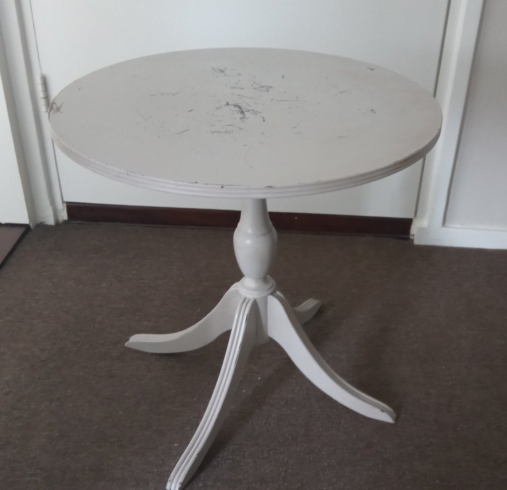 Wijntafeltje, krijtverf - brocante, Huis en Inrichting, Minder dan 45 cm, Minder dan 55 cm, Rond, Ophalen of Verzenden