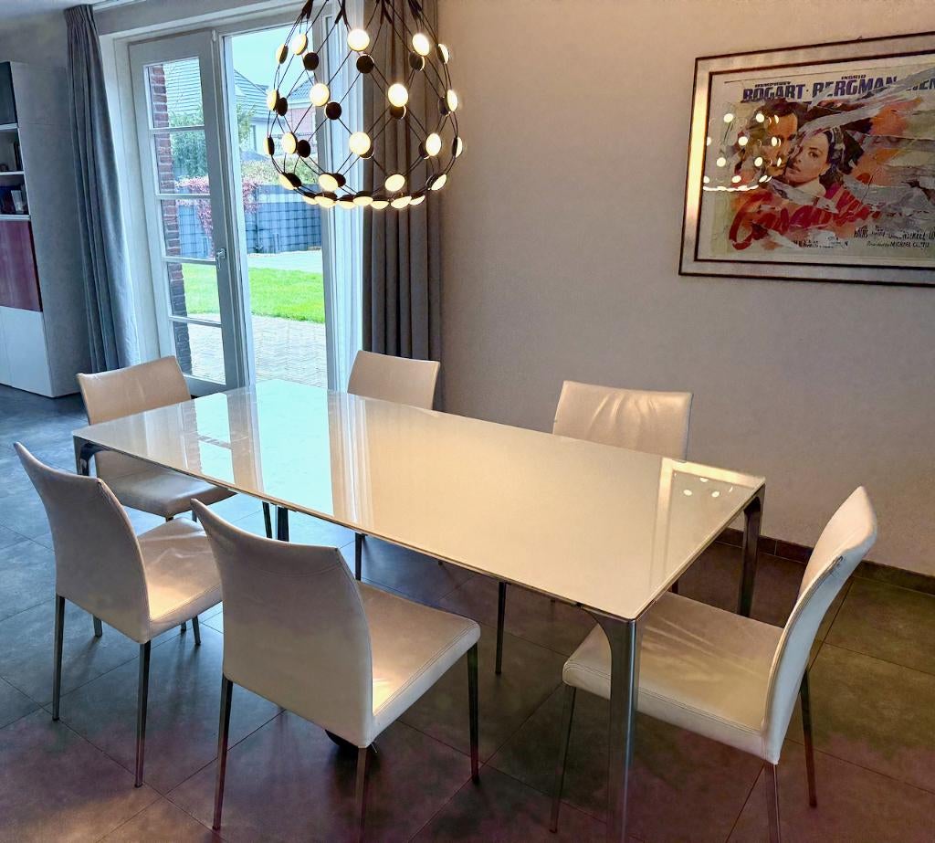 MUST GO! 6 genuine leather designer chairs - Cattelan Italia, Huis en Inrichting, Ophalen, Gebruikt, Wit, Vijf, Zes of meer stoelen