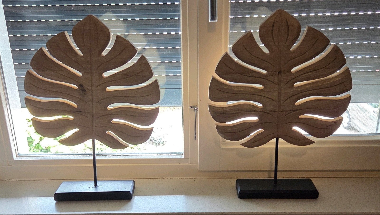 houten decoratie bladeren, Ophalen, Zo goed als nieuw