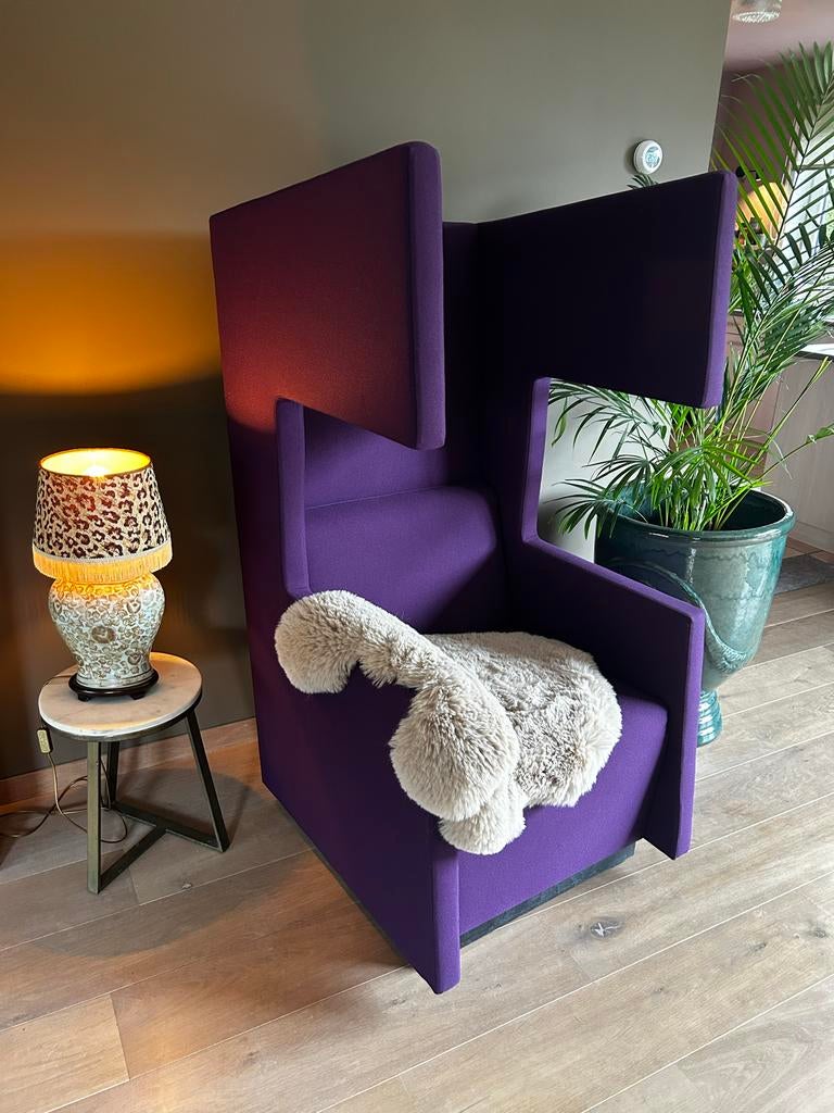 Paarse Wingchair kantoorstoel (2x) als nieuw!, Twee, Overige kleuren, Ophalen of Verzenden, Zo goed als nieuw