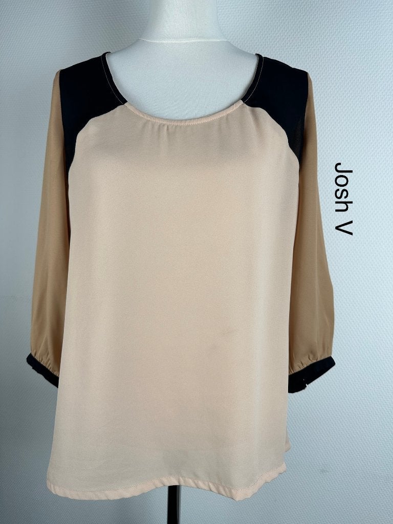 Josh V Blouse  (mt: 40) KR/8847, Kleding | Dames, Blouses en Tunieken, Beige, Ophalen of Verzenden, Zo goed als nieuw, Josh V