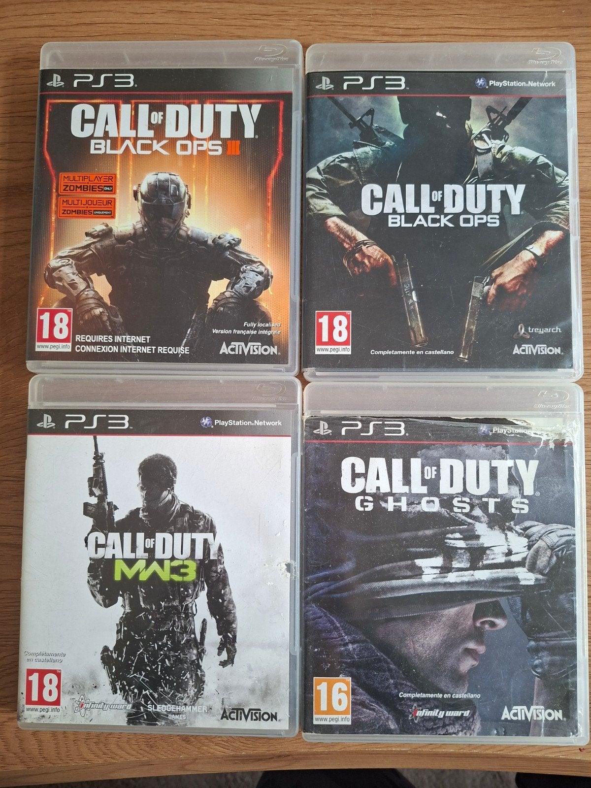 Call of Duty PS3 bundel (Black Ops 1, 2, MW3, Ghosts), Vanaf 18 jaar, Shooter, Ophalen of Verzenden, Zo goed als nieuw