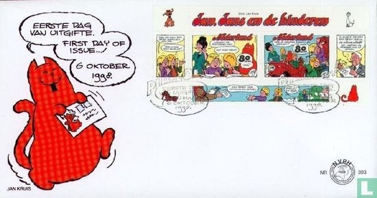 FDC E393 Strippostzegels Jan, Jans en de kinderen 1998 NL, Postzegels en Munten, Ophalen of Verzenden, Nederland