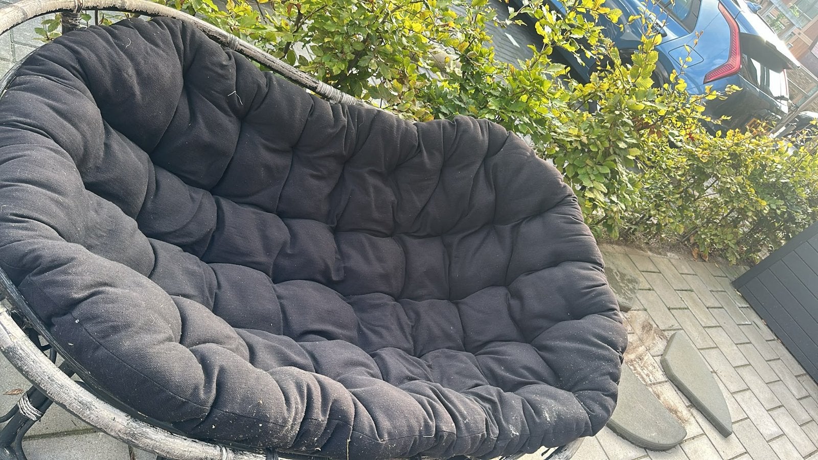 Comfortabele Relax Tuinbank met Zwart Kussen, Ophalen, Gebruikt, Overige materialen