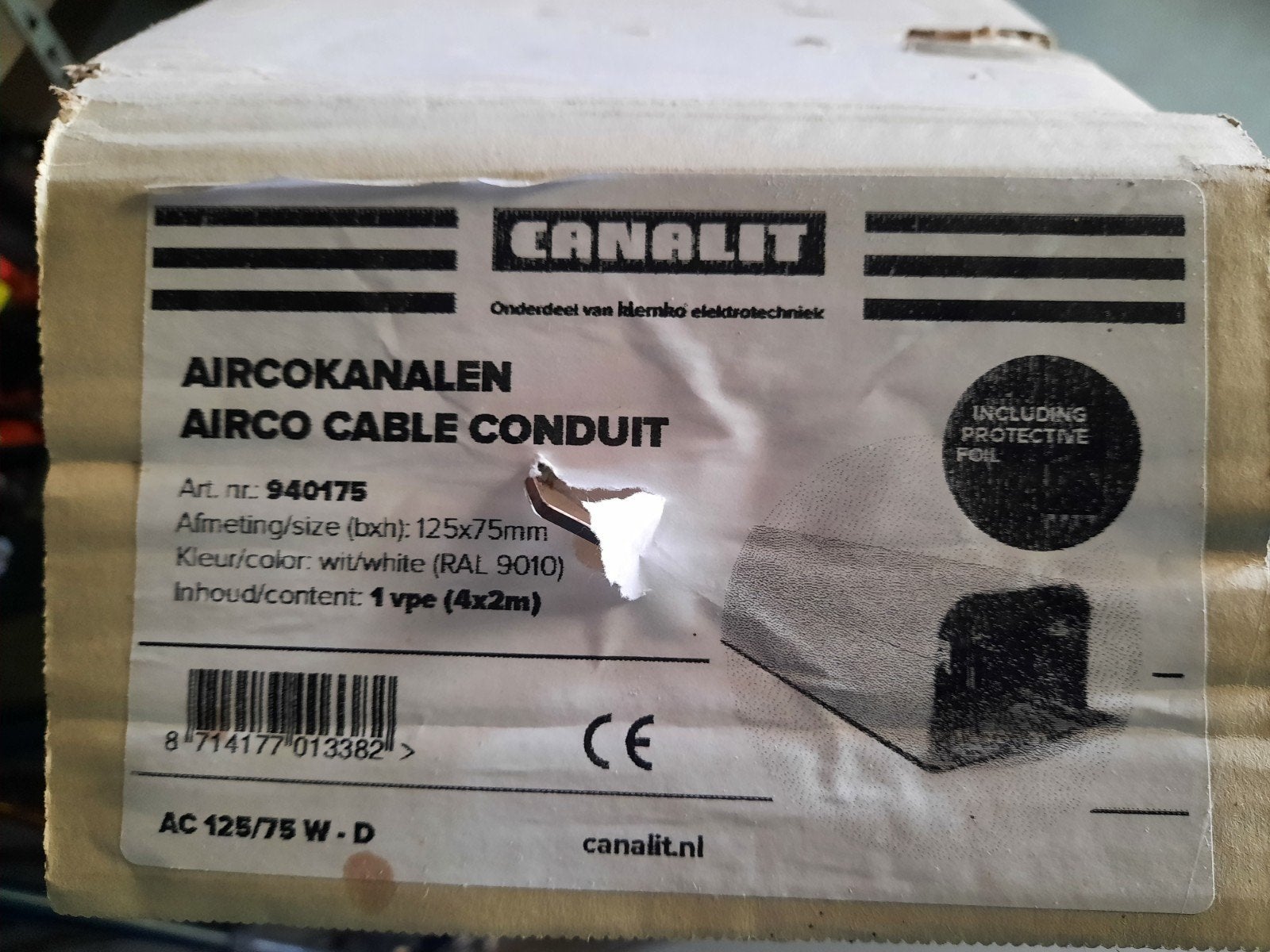 Canalit Airco Buizen 4x 2 meter, Crème Wit (Ral 9010), Nieuw, Ophalen, Nieuw, Wandairco, 3 snelheden of meer