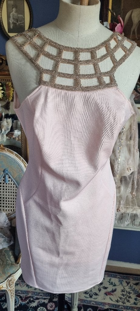 jurk Jane Norman  pastel rose maat 38/40, Kleding | Dames, Maat 38/40 (M), Ophalen of Verzenden, Roze, Onder de knie