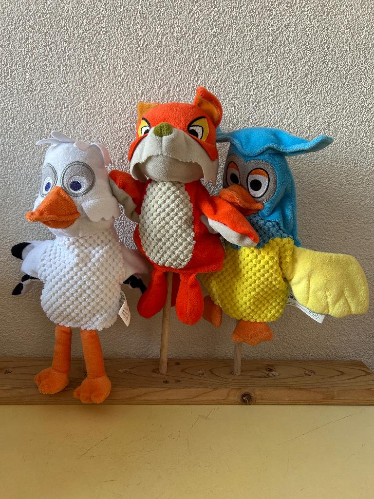 3 Fabeltjeskrant handpoppen Plus Markt, Verzamelen, Supermarktacties, Plus, Ophalen of Verzenden